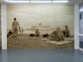 Time and the Ocean III (Family on the shore) Pokerwork on paper, 304 x 448cm. Five Walls.